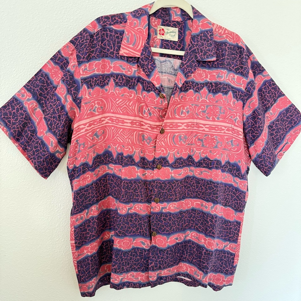 Hilo Hattie Original Hawaiian Casual Camp Button Front Shirt Tropical 80/90s SzL